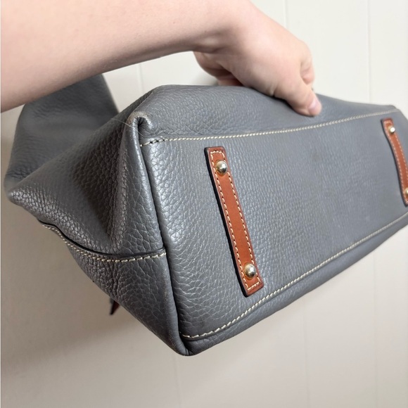 Dooney And Bourke Cooper Hobo Leather Shoulder bag grey brown - Picture 8 of 11
